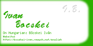ivan bocskei business card